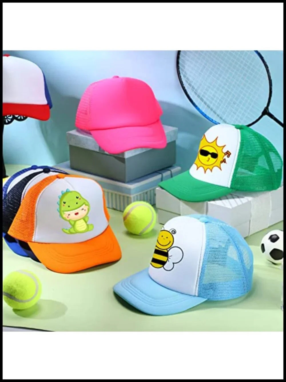 Kids Trucker Hats 24 Pack Polyester Mesh Adjustable Blank Baseball Caps
